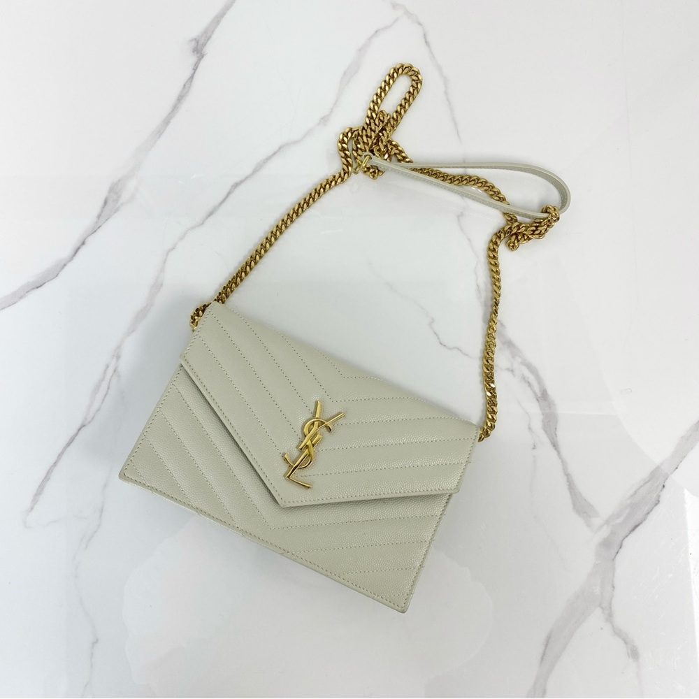 Saint Laurent Cassandre Envelope Chain Wallet